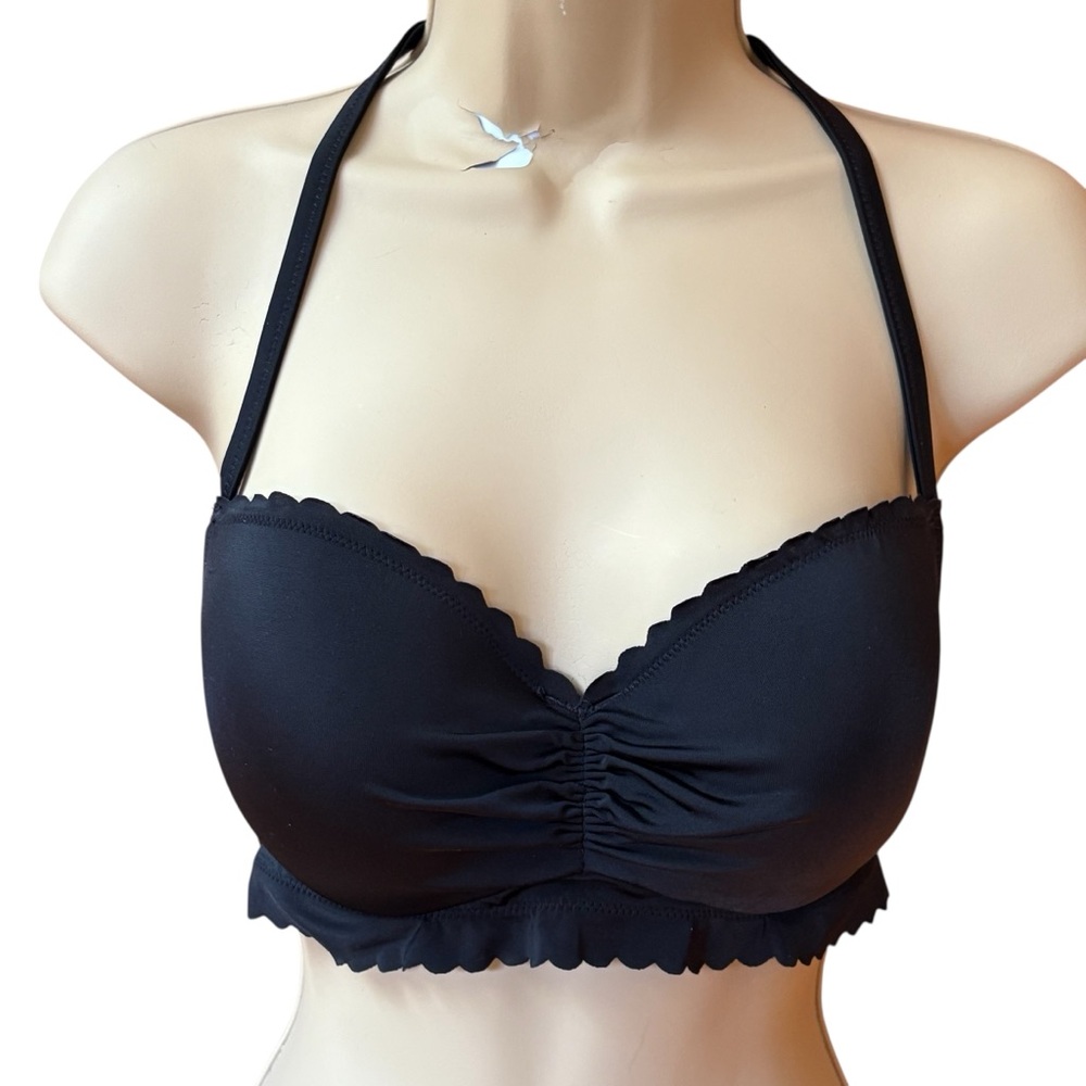 Victoria’s Secret Black Bikini Halter Bra 34D - Picture 2 of 10